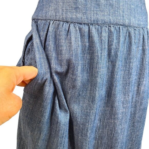 Banjanan Ornate Floral Embroidered Chambray Skirt - Picture 5 of 9